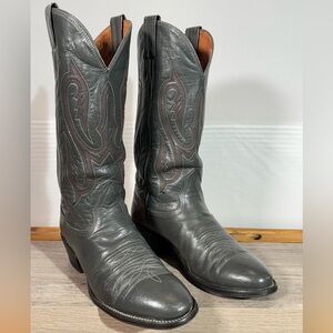 Vintage Nocona Men’s Cowboy Boots Size 7.5 D Gray Soft Leather Made In USA
